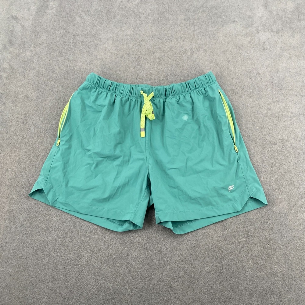 Fabletics The One Shorts Mens 29 Green Quick Dry Mid Rise Drawstring Performance